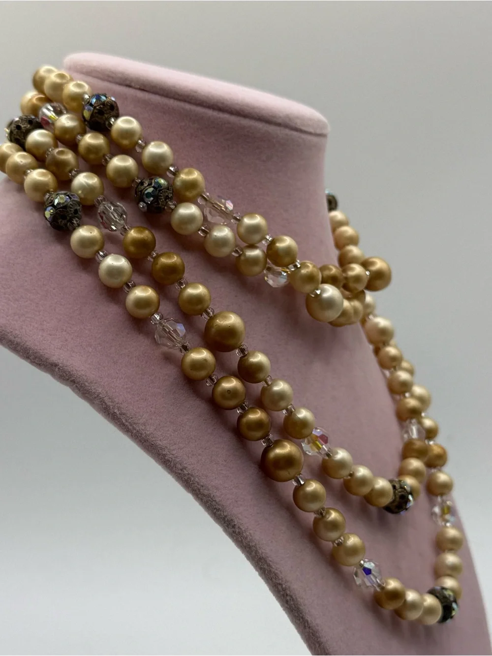 Set of two Gold-Tone faux Pearl Necklace